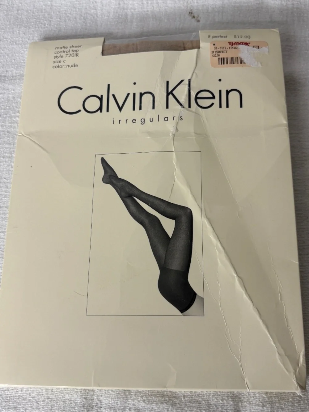 VTG Calvin Klein Pantyhose Matte Sheer Size C Style 720IR Control Top Irregulars